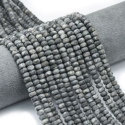 Larvikite Натуральные нити бус из ларвикита, матовые, рондель, 6x4 мм, отверстие : 1 мм, около 93~96 шт / нитка, 14.57~14.76 дюйм (37~37.5 см)