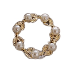 Ring Legierung Rhinestone-Brosche, mit Kunststoffperlenimitat, Ring, 32 mm