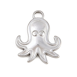 Осьминог Серия океан 304 подвески из нержавеющей стали, цвет нержавеющей стали, очарование осьминога, 20x16.5x2 мм, отверстие : 3 мм