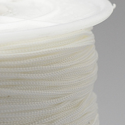 White Polyester Cords, White, 0.5~0.6mm, about 131.23~142.16 yards(120~130m)/roll