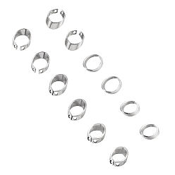 Stainless Steel Color 304 Stainless Steel Findings, Stainless Steel Color, 14~24x10.5~17x4.5~6mm, Hole: 2~2.5mm, 60pcs/box