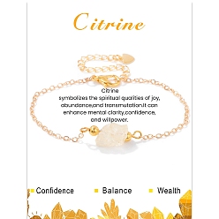 Цитрин Женские браслеты с звеньями из грубого необработанного натурального цитрина, 4-3/4 дюйм (12 см)