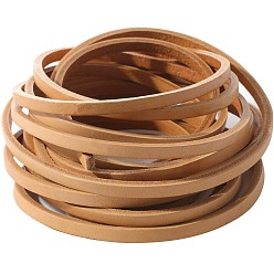 (932FM) Темно-синий аква-матовый с подкладкой Плоский шнур из воловьей кожи, для изготовления ювелирных изделий, темно-золотистые, 7x4 мм