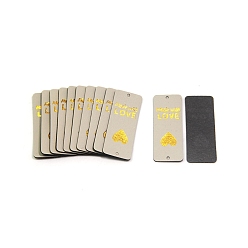 Светло-серый Этикетки из искусственной кожи ко Дню святого Валентина, бирка с тиснением ручной работы, с отверстиями, для джинсов своими руками, , обуви, аксессуары для шляп, прямоугольник со словом Сделано с любовью, светло-серый, 50x20 мм