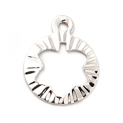 Платина Стойки обшивки латунные подвески, долговечный, плоский круглый с подвеской в виде листьев, платина, 13x10x0.7 мм, отверстие : 1.2 мм