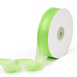 Светло-зеленый 1рулонные однотонные ленты из органзы, для украшения вечеринки, подарочная упаковка, светло-зеленый, 1 дюйм (25 мм), около 50.00 ярдов (45.72 м) / комплект, 1roll / комплект