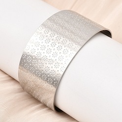 Нержавеющая Сталь Цвет 316 l хирургические браслеты-манжеты из нержавеющей стали, широкие браслеты для женщин, цветок, цвет нержавеющей стали, внутренний диаметр: 2.40 дюйм (6.1 см), ширина 35.5мм