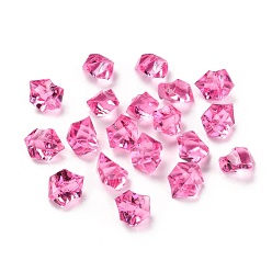 Fuchsia Irregular-shape Acrylic Rhinestone, Artificial Ice Gems for Vase Fillers Home Decorations, Fuchsia, 21x16x13.5~14mm, about 600pcs/kg