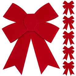 Красный 6шт. большие рождественские украшения из ПВХ в виде бантов, с перекрученным галстуком, для рождественских украшений, красные, 283x220x6.5 мм