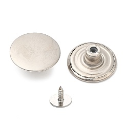 Платина Штыри кнопки сплава для джинсов, морские кнопки, аксессуары для одежды, круглые, платина, 20 мм