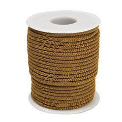 Темно-Золотистый Нейлоновые нити, Миланские шнуры / витые шнуры, темные золотарник, 3 мм, около 21.87 ярдов (20 м) / рулон