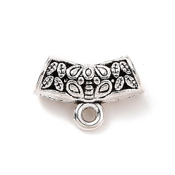 Antique Silver Tibetan Style Alloy Tube Bails, Loop Bails, Hanger Links, Curved Tube, Antique Silver, 9.5x14x5mm, Hole: 1.5mm, Inner Diameter: 2.5mm, 495Pcs/500g
