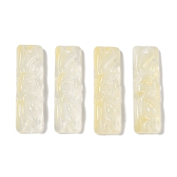Светло-желтый Стеклянные кулоны с краской для выпечки, прямоугольные, светло-желтый, 30x9x5.5 мм, отверстие : 1 мм