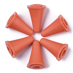 Коралловый Пластиковые поделки инструмент ткачество спицы шапки, спицы пробка, коралл, 20x12 мм, отверстие : 2 мм