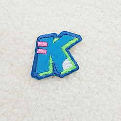 Letter K Computerized Embroidery Cloth Iron on/Sew on Patches, Costume Accessories, Appliques, Letter.K, 35x35mm