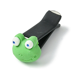 Весенне-зеленый Зажимы для вентиляционных отверстий автомобиля из непрозрачной смолы в форме лягушки, Магнитный ферромарганцевый железный и пластиковый зажим для автомобильной внутренней отделки, весенний зеленый, 12.5x13.5x7.5 мм