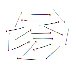 Rainbow Color Ионное покрытие (ip) 304 штифты с шаровой головкой из нержавеющей стали, Радуга цветов, 25x0.6 мм, 22 датчик, Руководитель: 1.8 mm
