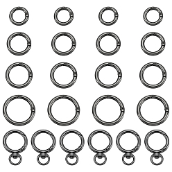 Черный Цвет Металла 22шт. наборы фурнитуры для самостоятельного изготовления ювелирных изделий, включая пружинные затворы из цинкового сплава и поворотные застежки, металлический черный , 39x26.5x5.5 мм