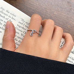 Letter P S925 манжеты из нержавеющей стали для женщин, буквы, серебряные, Письмо P, внутренний диаметр: 15~20 мм