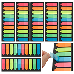 Разноцветный 20шт. клейкие флажки, этикетки, бирки, Радужные цветные вкладки для домашних животных, стрелка, красочный, 44.5x12x0.04 мм