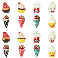 (52) Непрозрачная лаванда 40шт 8 цветные кабошоны из непрозрачной смолы, имитация еды, мороженое, разноцветные, 17~19.5x10.5~13x5.5~6 мм, 5 шт / цвет