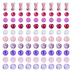 Фиолетовый 80g прозрачные стеклянные бусины, разнообразные, фиолетовые, 5.5~16x6~11.5x6.5~10.5 мм, отверстие : 1.2~1.6 мм