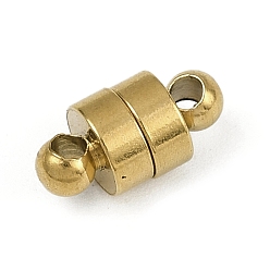 Золотой Магнитные застежки, нержавеющая сталь 304, колонка, золотые, 12x6 мм, отверстие : 1.8 мм