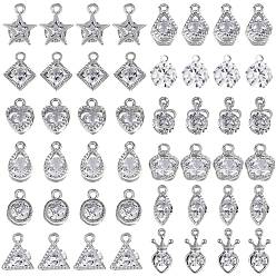 Платина 48 шт 12 стиль сплава циркония подвески, платина, 4 шт / стиль