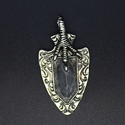 Хрусталь Природного кварца хрустальных подвесок, коготь дракона, 55x23x8 мм