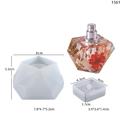 Белый Флакон для духов своими руками, пищевая силиконовая форма, формы для литья смолы, для уф-смолы, изготовление изделий из эпоксидной смолы, белые, 80x53 мм, Кубок: 43x40x17 мм