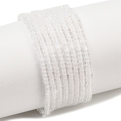 Хрусталь Природных кристаллов кварца бисер нитей, горного хрусталя, квадратный, 1.5x1.5x1~1.5 мм, отверстие : 0.5 мм, около 344 шт / нитка, 14.96'' (38 см)