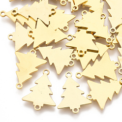 Золотой 201 соединительные звенья нержавеющие, лазерная резка, дерево, золотые, 17.5x13x1 мм, отверстие : 1.4 мм