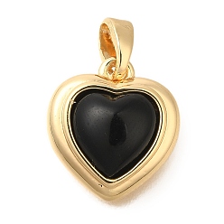 Настоящее золото 18K Латунные подвески, сердце прелести, с целью перехода в кольце, без кадмия, без никеля и без свинца, реальный 18 k позолоченный, 13x12x5 мм, отверстие : 3x4.5 мм