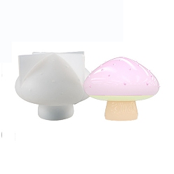 White DIY 3D Mushroom Display Decoration Silicone Molds, Resin Casting Molds, for UV Resin, Epoxy Resin Craft Making, White, 62x77mm