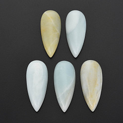 Flower Amazonite Натуральные цветочные кабошоны из амазонита, слеза, 37.5~38x15x6.5 мм