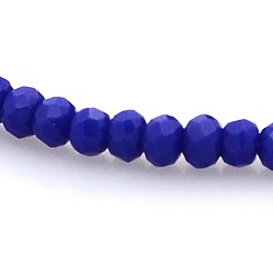 Синий Имитация нефрита стекла граненые бусины рондель нитей, синие, 3x2 мм, отверстие : 1 мм, около 198 шт / нитка, 15.7 дюйм