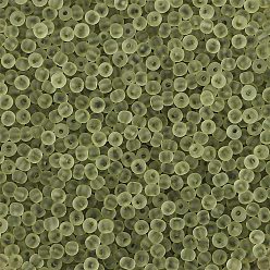 Цвет Оливы Матовые цветные стеклянные бусины, рондель, оливковый, 2 мм, отверстие : 1 мм, о 660 шт / комплект