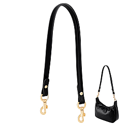 Черный 1Ручки для сумок из поликарбоната и коровьей кожи с застежками из сплава, для аксессуаров для замены сумок, золотой свет, чёрные, 640 мм