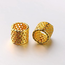 Golden Brass Filigree Column Beads, Large Hole Beads, Golden, 8.5x9mm, Hole: 7mm