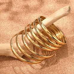 Золотой Модные 201 браслеты из нержавеющей стали, золотые, 2-3/8 дюйм (6 см), 7 шт / комплект