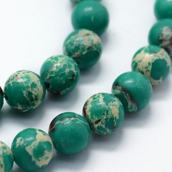 Mixed Color Synthetic Imperial Jasper Beads Strands, Dyed, Round, Mixed Color, 8mm, Hole: 0.8mm, about 47pcs/strand, 14.96 inch(38cm)