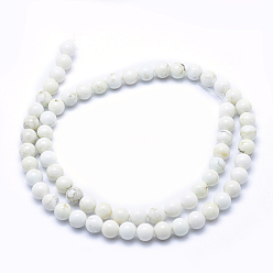 Magnesite Natural Magnesite Beads Strands, Round, 6mm, Hole: 1mm, about 64pcs/strand, about 15 inch