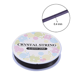 Black Elastic Crystal Thread, Stretchy String Bead Cord, for Beaded Jewelry Making, Black, 0.4mm, about 21.87 yards(20m)/roll