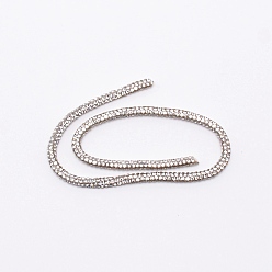 Clair Glaçure colorée strass tube flexible cordon en caoutchouc synthétique, tuyau creux, pour les résultats des cheveux, clair, 5mm
