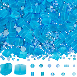 Синий 1716шт. стеклянные бусины разных стилей, разнообразные, синие, 2.9~15x2~12x2~8.5 мм, отверстие : 0.5~1.4 мм