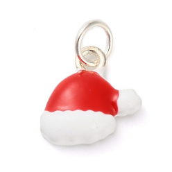 Hat Подвески из эмалевого сплава с рождественской тематикой, с целью перехода в кольце, шляпа, 15x15x5 мм, отверстие : 5 мм