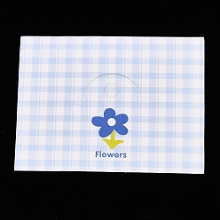 Васильковый Бумажные складные карточки-заголовки в клетку, упаковочная бумага с цветочным принтом и отверстием для подвешивания, прямоугольные, васильковый, 6x8x0.04 см, отверстия: 0.8 cm