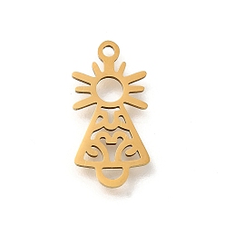 Золотой 201 подвески из нержавеющей стали, лазерная резка, очарование солнца, золотые, 18x9x1 мм, отверстие : 1.4 мм