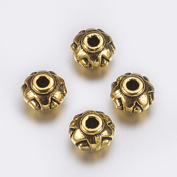 Античное Золото Разделители для бусин, тибетский стиль, без кадмия и без свинца, пончик, античное золото , 7x5 мм, отверстие : 2 мм