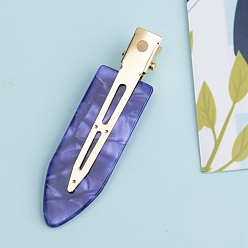 Сланцево-синий Заколки из кожи аллигатора из ацетата целлюлозы, аксессуары для волос для женщин и девочек, синевато-серый, 67x19 мм